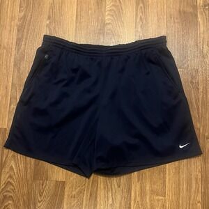Vintage Nike Court Tennis Shorts Men XL Navy Blue Zip Pocket Athletic Y2K‎